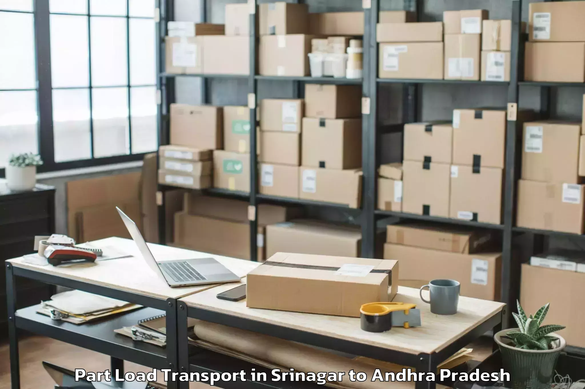 Book Srinagar to Visakhapatnam Port Trust Part Load Transport Online